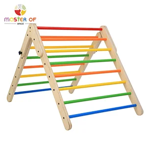 Professional sturdy indoor wooden foldable triangle climber for kids W01F063