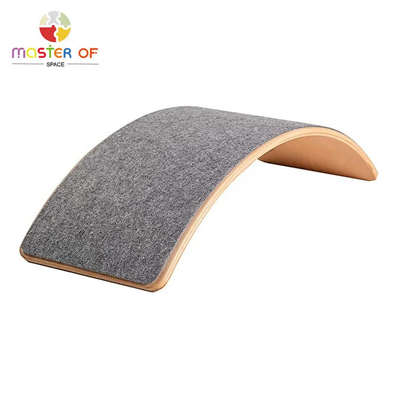 Montessori Teaching kids yoga rocker wooden balance board for wholesale W01F065A