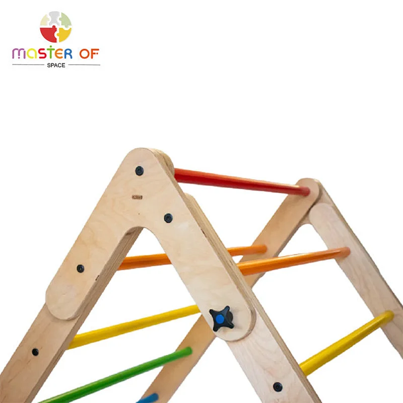 Professional sturdy indoor wooden foldable triangle climber for kids W01F063
