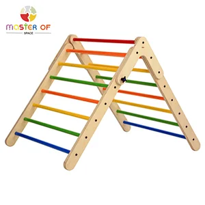 Professional sturdy indoor wooden foldable triangle climber for kids W01F063