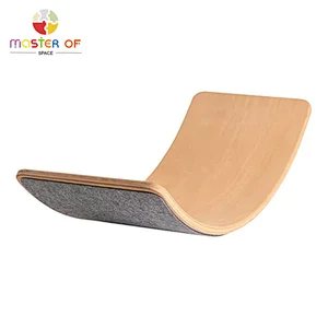 Montessori Teaching kids yoga rocker wooden balance board for wholesale W01F065A