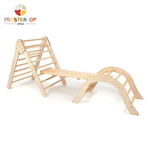 Safe indoor play centre wooden climbing cube for kids W01F041