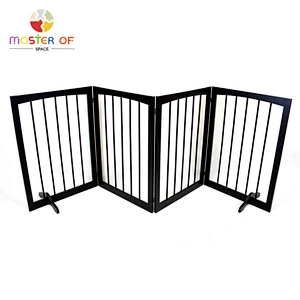 Freestanding Indoor Outdoor 3 Panels Inflatable Solid Wooden Dog Fence W08M001