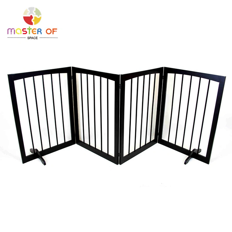 Freestanding Indoor Outdoor 3 Panels Inflatable Solid Wooden Dog Fence W08M001