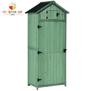 Lockable Tool Storage Cabinet Wooden Outdoor Garden Shed With Rainroof W06F160