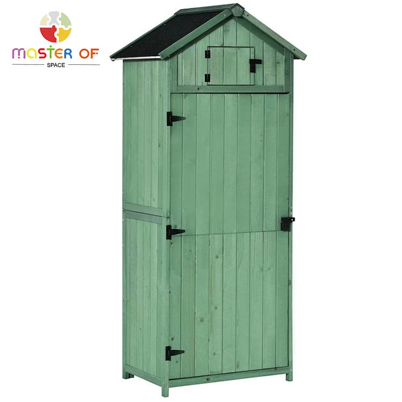 Lockable Tool Storage Cabinet Wooden Outdoor Garden Shed With Rainroof W06F160
