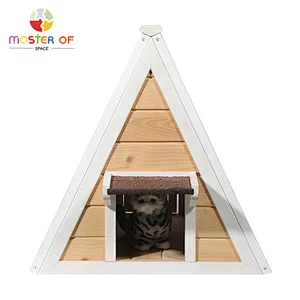 Modern Minimalist Stylish Outdoor Pet House Wooden Triangular Cat House W06F161