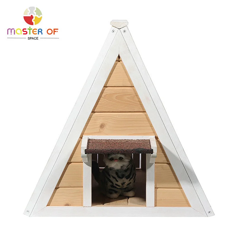Modern Minimalist Stylish Outdoor Pet House Wooden Triangular Cat House W06F161
