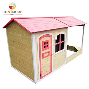 Wholesale Customized Garden Kids Outdoor Wooden Playhouse With Sandbox W01D087