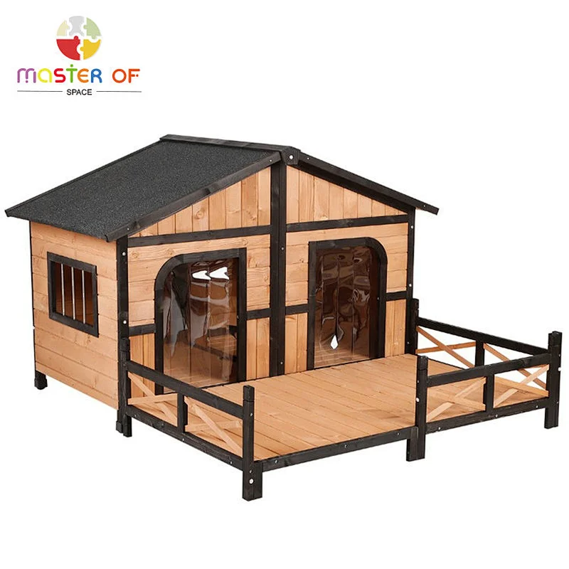 Modern Pet House Outdoor Luxury Wooden Dog Kennel With Opening Roof W06F151