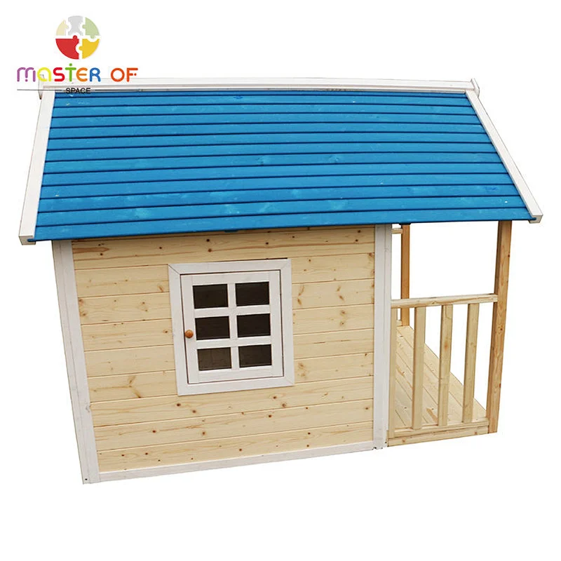 2022 Popular Kids Backyard Outdoor Wooden Playhouse For Playing W01D088