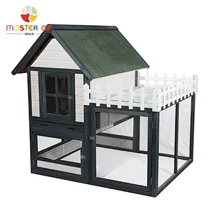 High Quality Pet House Outdoor Backyard Large Wooden Cage For Rabbit W06F155