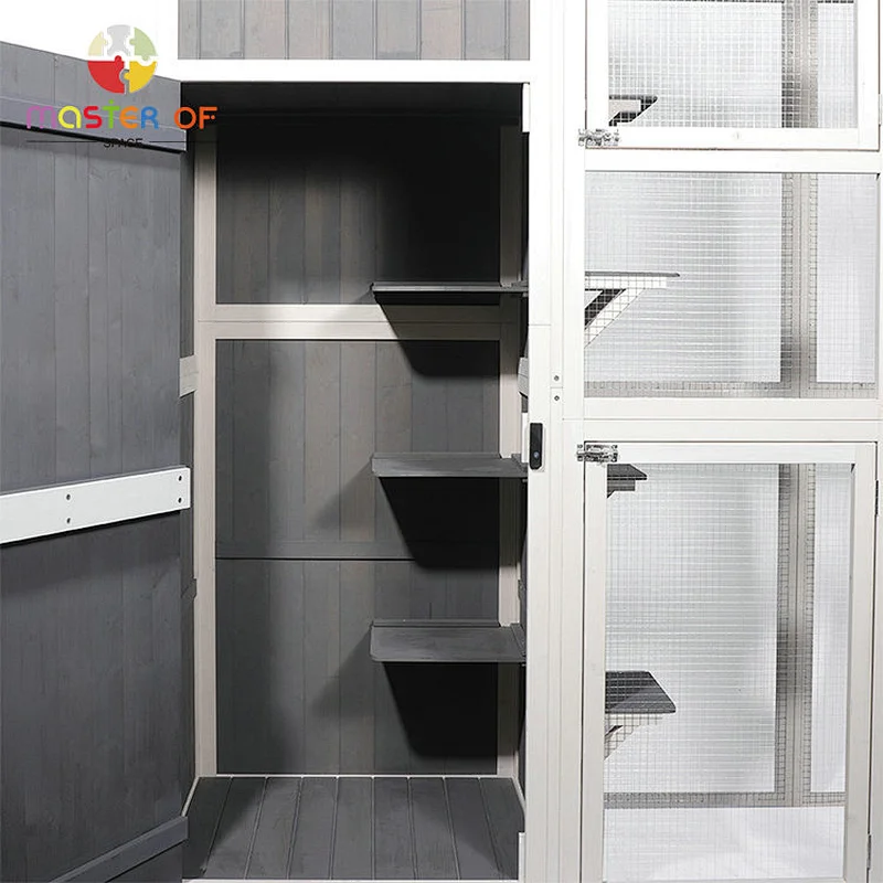 New Arriavl Wooden Storage Cat Cage Outdoor Big Size House For Pet W06F158