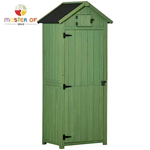 Lockable Tool Storage Cabinet Wooden Outdoor Garden Shed With Rainroof W06F160