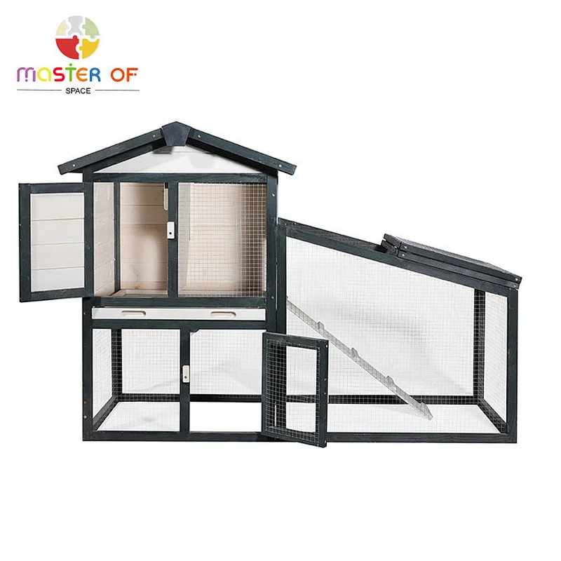 Wholesale Customized Wooden Rabbit Cage Outdoor Backyard Pet House W06F154