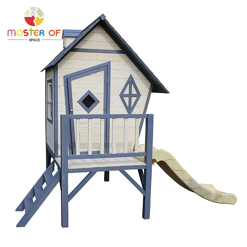 Daycare backyard outdoor children wooden playhouse for sale W01D081