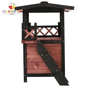 2022 New Water Resistant Outdoor Pet House Wooden Cat House With Stair W06F150