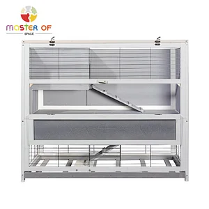 Hot Selling Outdoor Pet House Double-deck Wooden Rabbit Cage With Stair W06F152