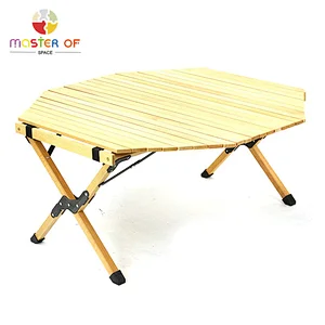 outdoor furniture egg roll octagonal wooden folding picnic table W08C345