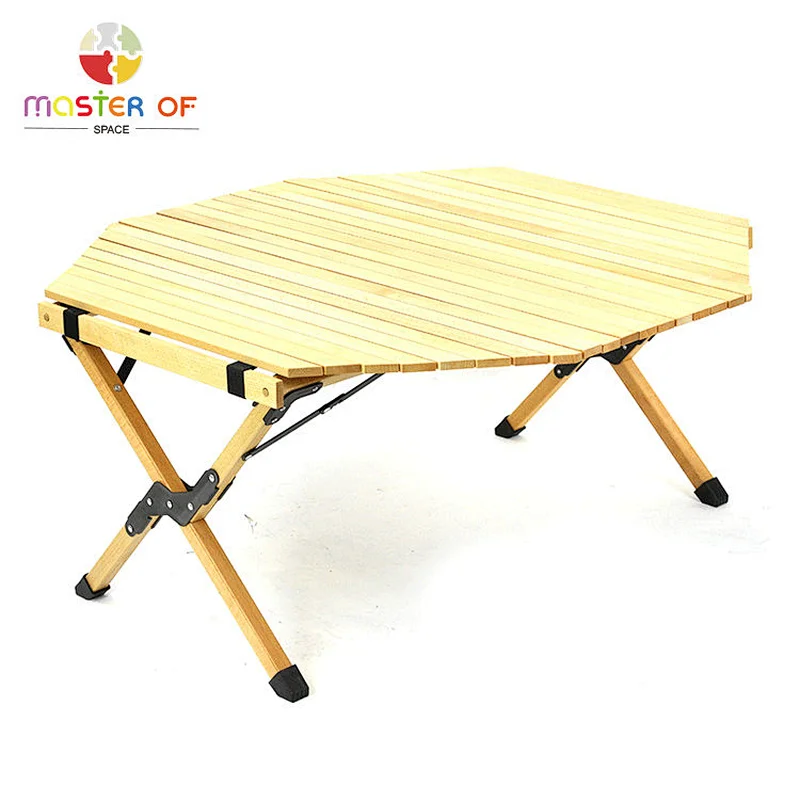 outdoor furniture egg roll octagonal wooden folding picnic table W08C345
