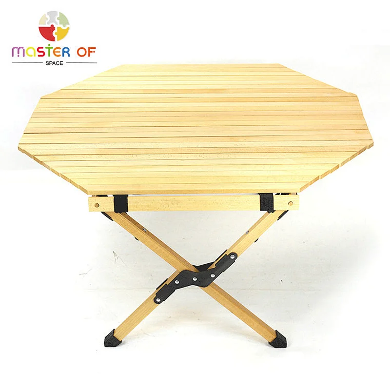 outdoor furniture egg roll octagonal wooden folding picnic table W08C345