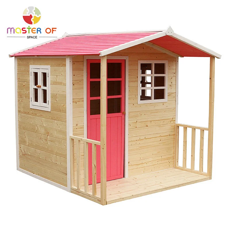 2022 Popular Kids Backyard Outdoor Wooden Playhouse For Playing W01D088