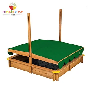 Outdoor garden playground children wooden sandpit with canopy W01D163