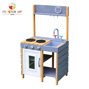 Kids wooden outdoor play mud kitchen pretend cook playset toy for children W10C772