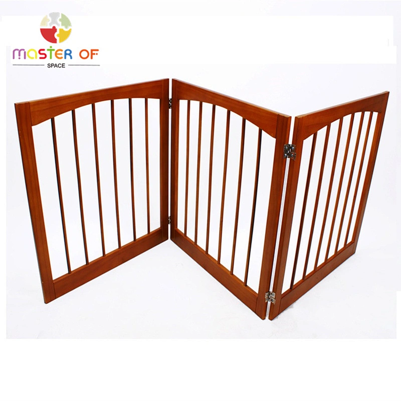 Freestanding Indoor Outdoor 3 Panels Inflatable Solid Wooden Dog Fence W08M001