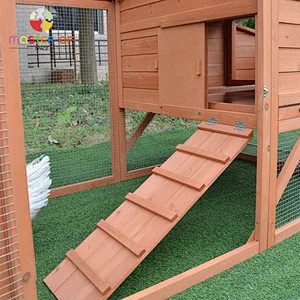 Outdoor bunny rabbit hutch cage large wooden chicken coop with ventilation door W06F144