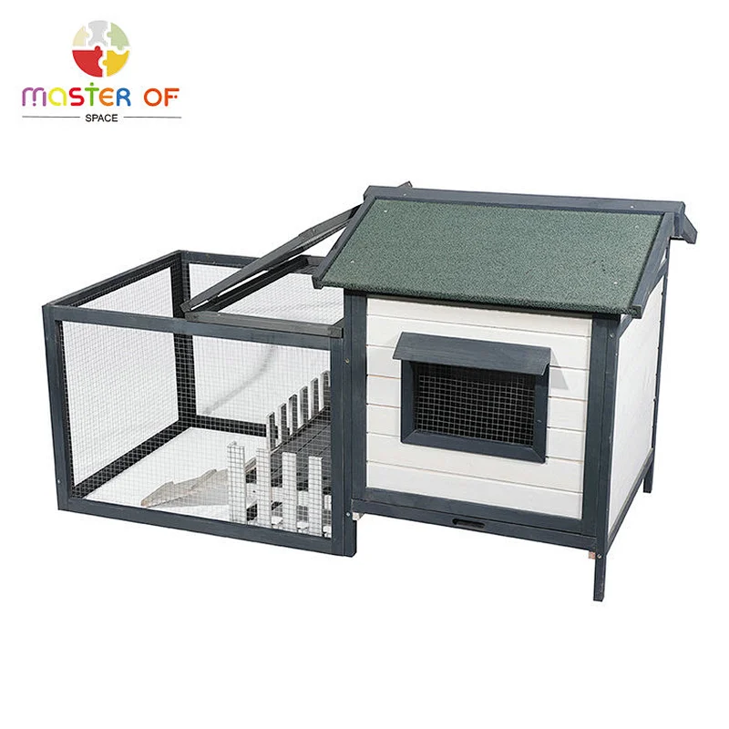 Outdoor indoor bunny house wood rabbit hutch for small animals W06F148