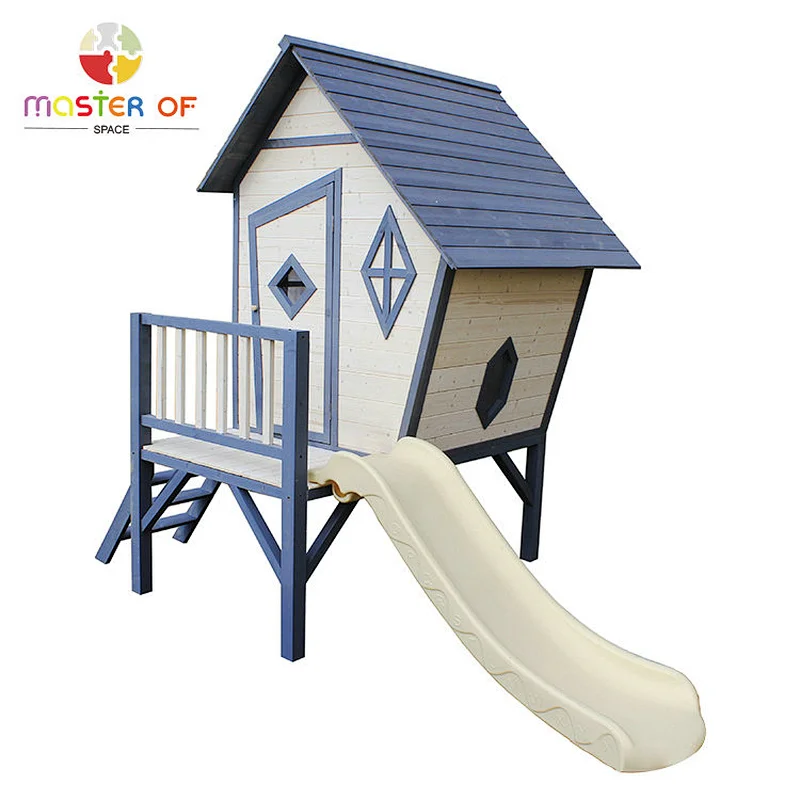 Daycare backyard outdoor children wooden playhouse for sale W01D081