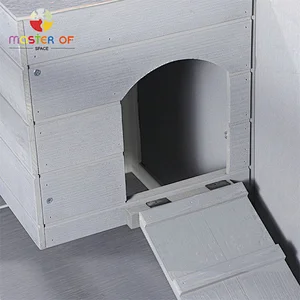Hot Selling Outdoor Pet House Double-deck Wooden Rabbit Cage With Stair W06F152