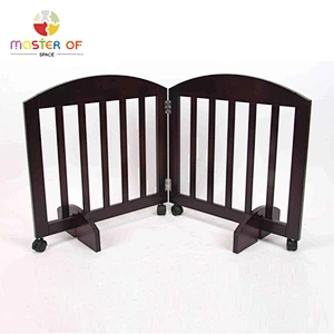 Foldable Freestanding 4 Panel Dog Gate Indoor Wooden Kids Safety Fence W08M009