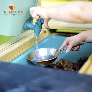 Children pretend play cooking wood kitchen toy play set mud kitchen with sink for kids W10C778