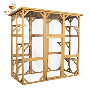Large backyard run cage small houses & platforms indoor cat cage for multiple cats W06F146