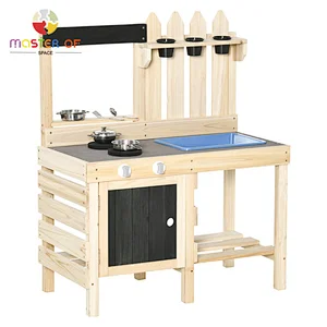 Factory price kids outdoor play mud kitchen with sink running water W10C775