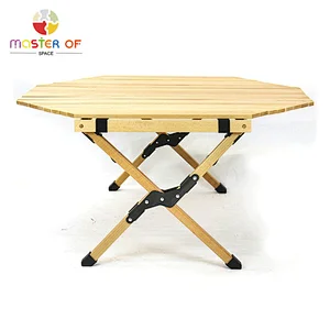 outdoor furniture egg roll octagonal wooden folding picnic table W08C345