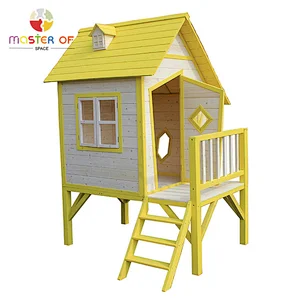 Daycare backyard outdoor children wooden playhouse for sale W01D081