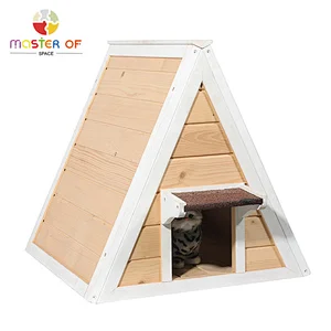 Modern Minimalist Stylish Outdoor Pet House Wooden Triangular Cat House W06F161