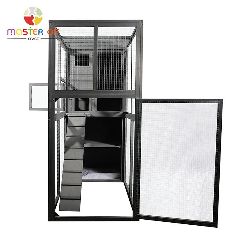 New Design Outdoor Backyard Pet House Wooden Big Size Cage For Cats W06F153