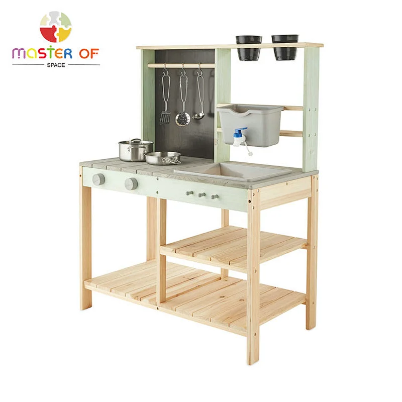 Top fashion outdoor play wooden mud kitchen toy for children W10C769
