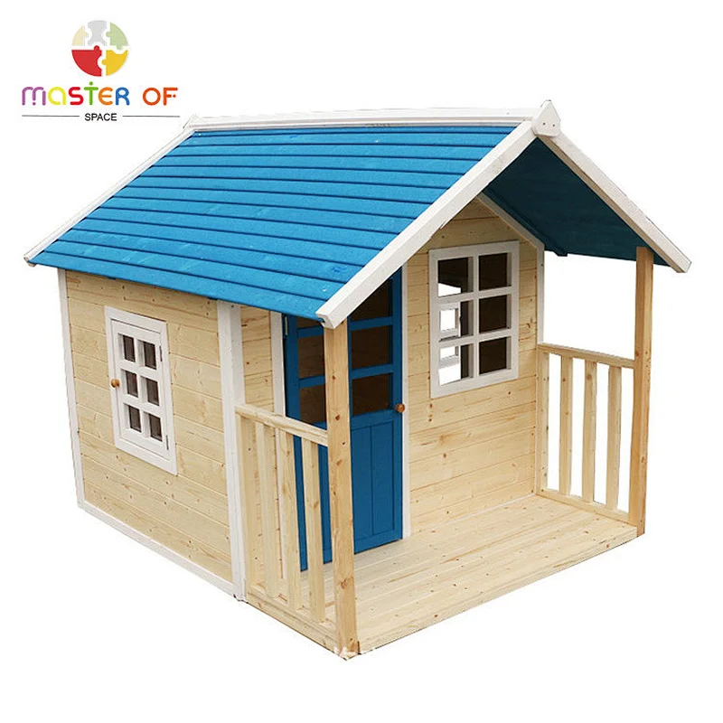 2022 Popular Kids Backyard Outdoor Wooden Playhouse For Playing W01D088