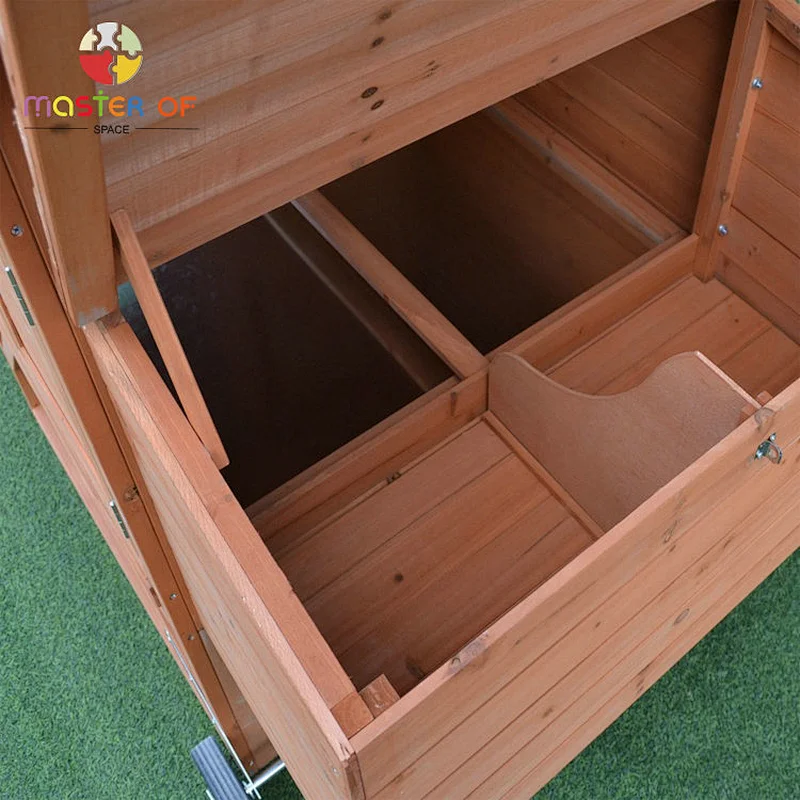 Outdoor bunny rabbit hutch cage large wooden chicken coop with ventilation door W06F144