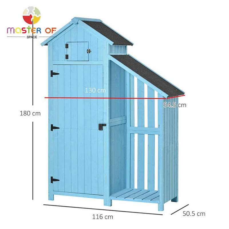 Waterproof tool shed outdoor wooden storage cabinet with lock W06F149