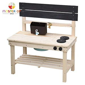 Custom Mud Kitchen Kids Outdoor Play Wooden Kitchen Toy for Children Pretend Role Play W10C777