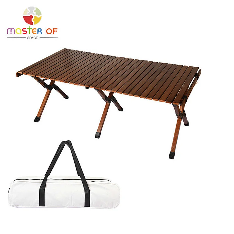 camping portable foldable wooden garden table with bag W08C347