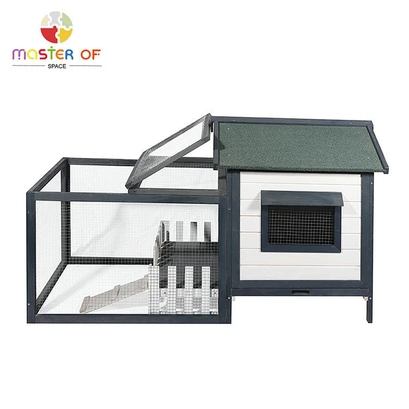 Outdoor indoor bunny house wood rabbit hutch for small animals W06F148