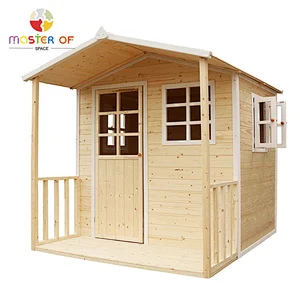 2022 Popular Kids Backyard Outdoor Wooden Playhouse For Playing W01D088