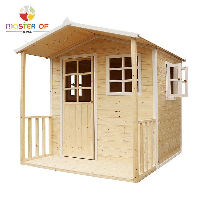 2022 Popular Kids Backyard Outdoor Wooden Playhouse For Playing W01D088